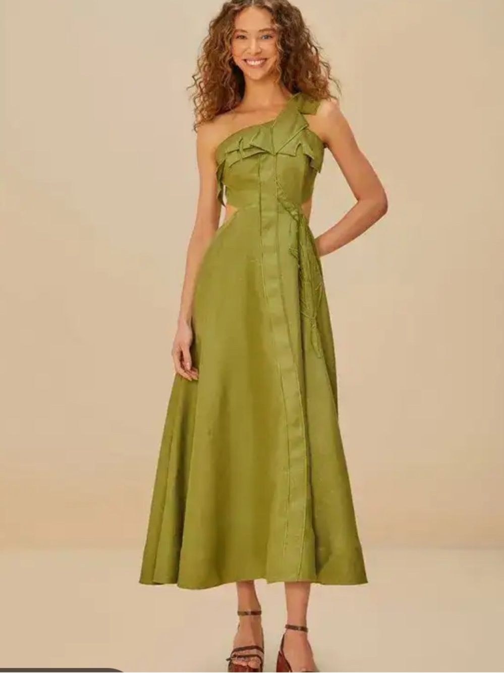 Farm Rio Green Palm Tree Dress